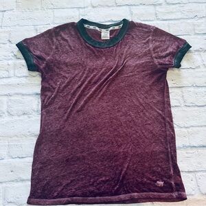 PINK Victoria’s Secret Top M | Mauve Semi-Sheer Burnout Crew Neck Logo Tee